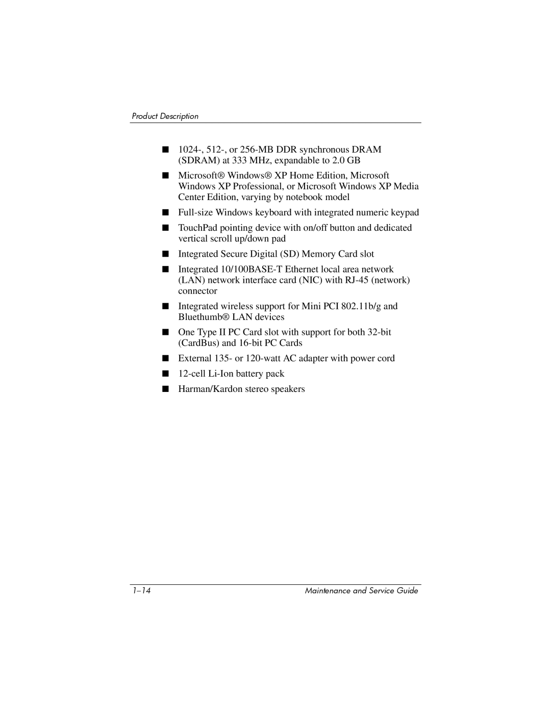 HP NX9500 manual Product Description 