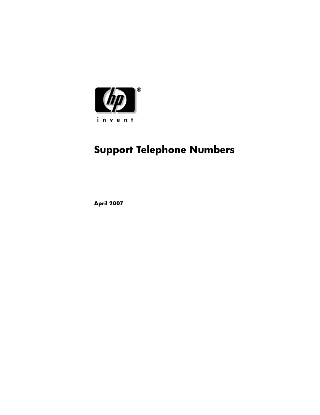 HP Office Headset 332630-005 manual Support Telephone Numbers 