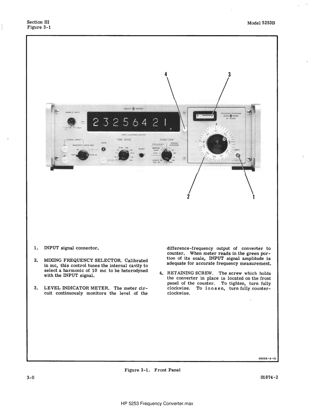 HP Office Headset 5253B manual HP 5253 Frequency Converter.max 