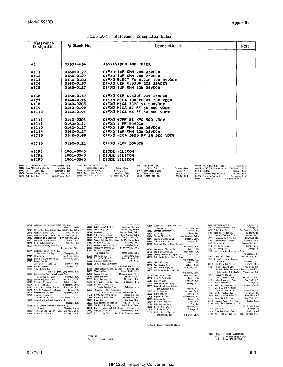 HP Office Headset 5253B manual HP 5253 Frequency Converter.max 