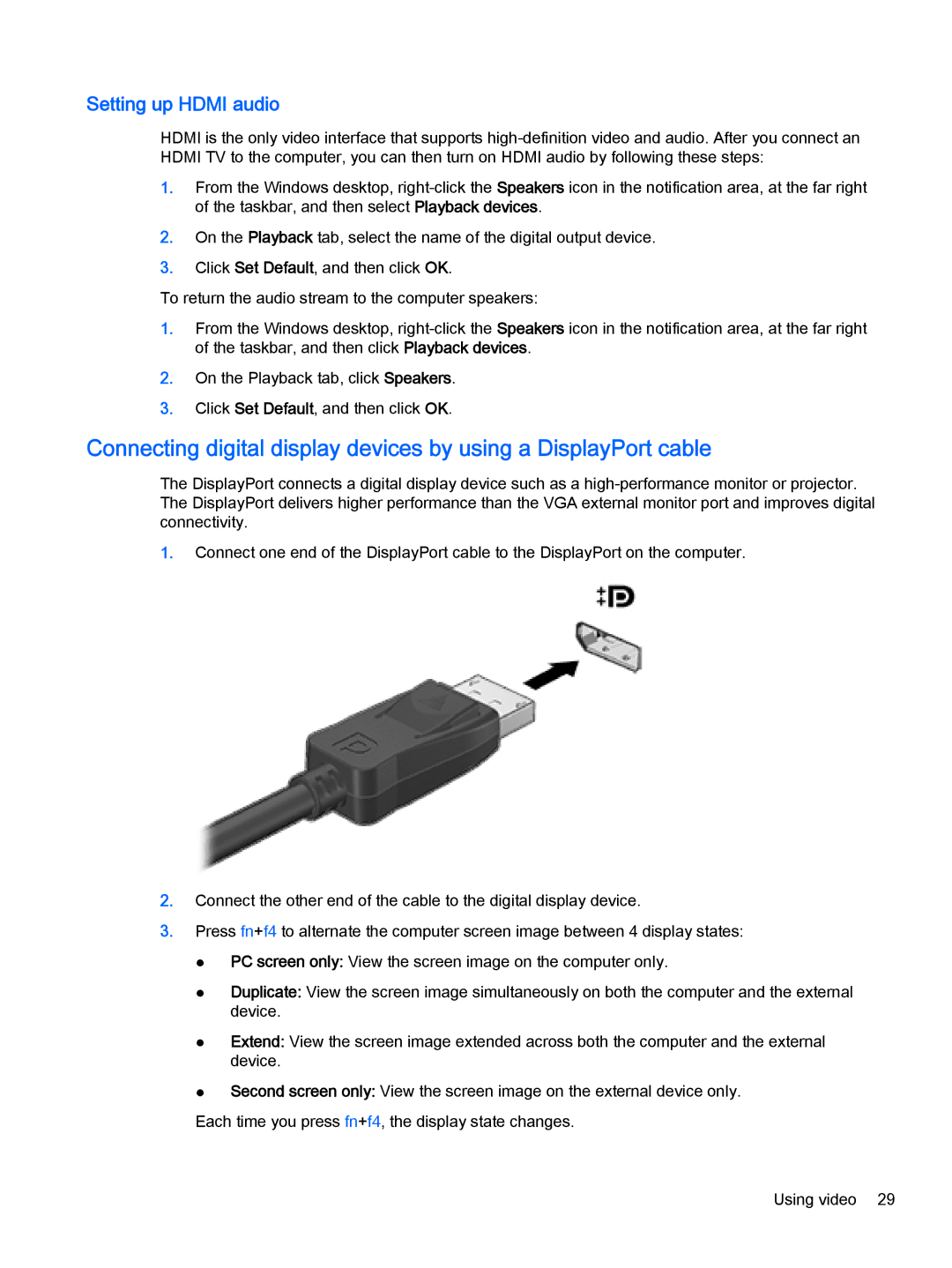 HP OMEN - 15t-5000 manual Setting up Hdmi audio 