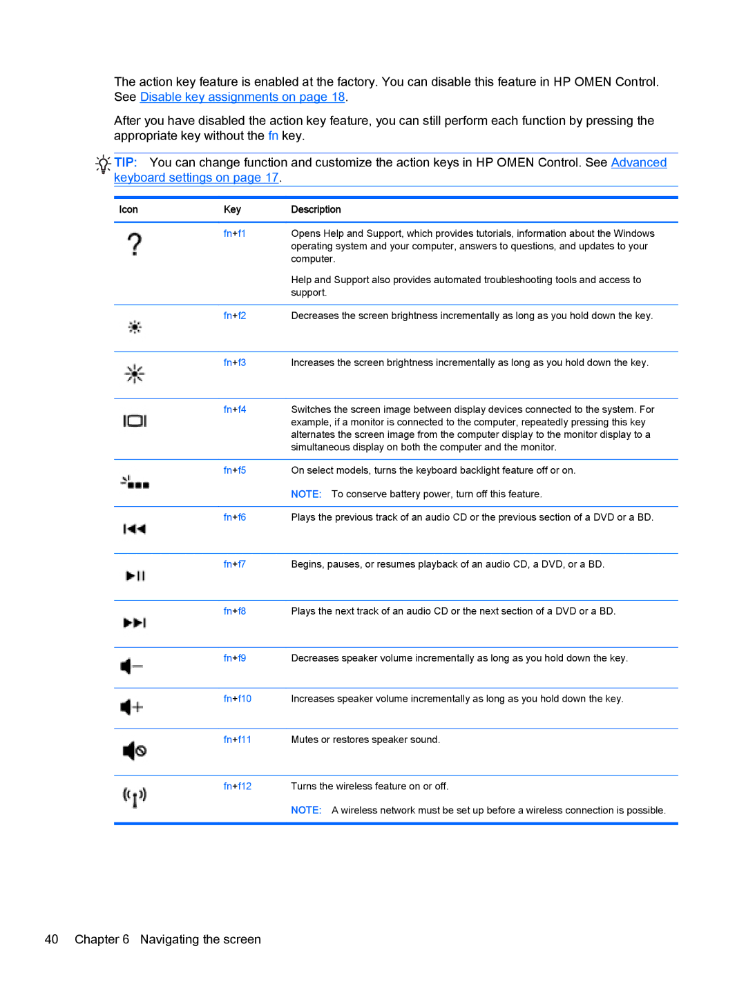 HP OMEN - 15t-5000 manual Keyboard settings on 