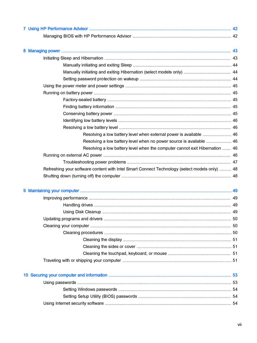 HP OMEN - 15t-5000 manual Vii 