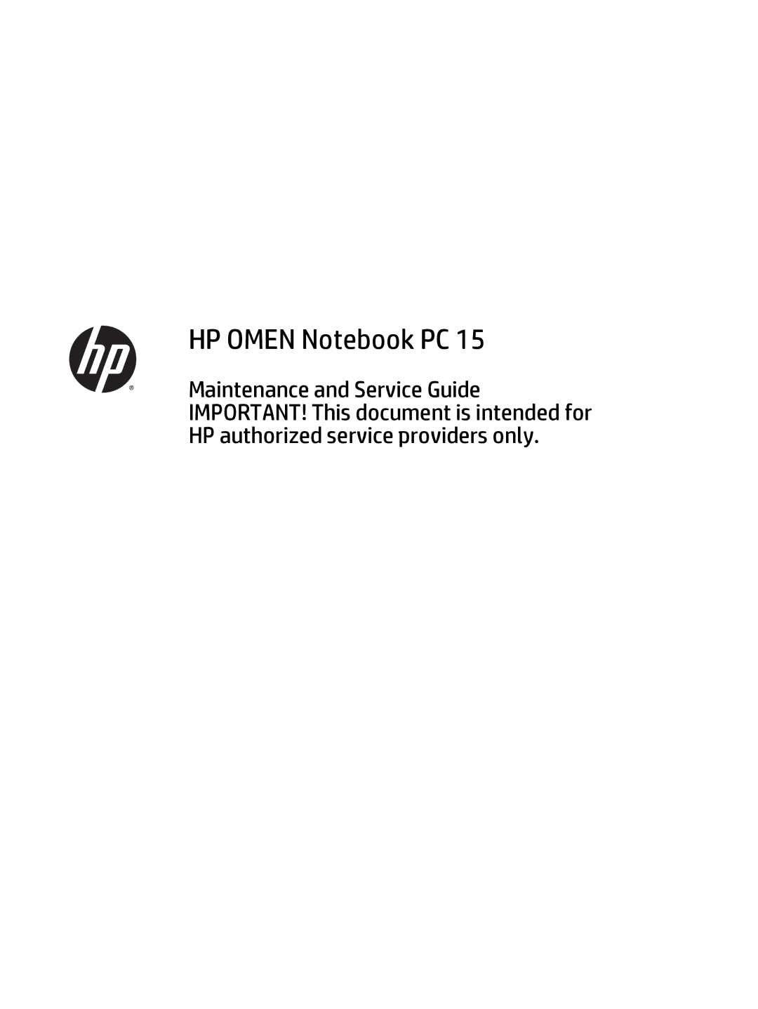 HP OMEN - 15t-5000 manual HP Omen Notebook PC 