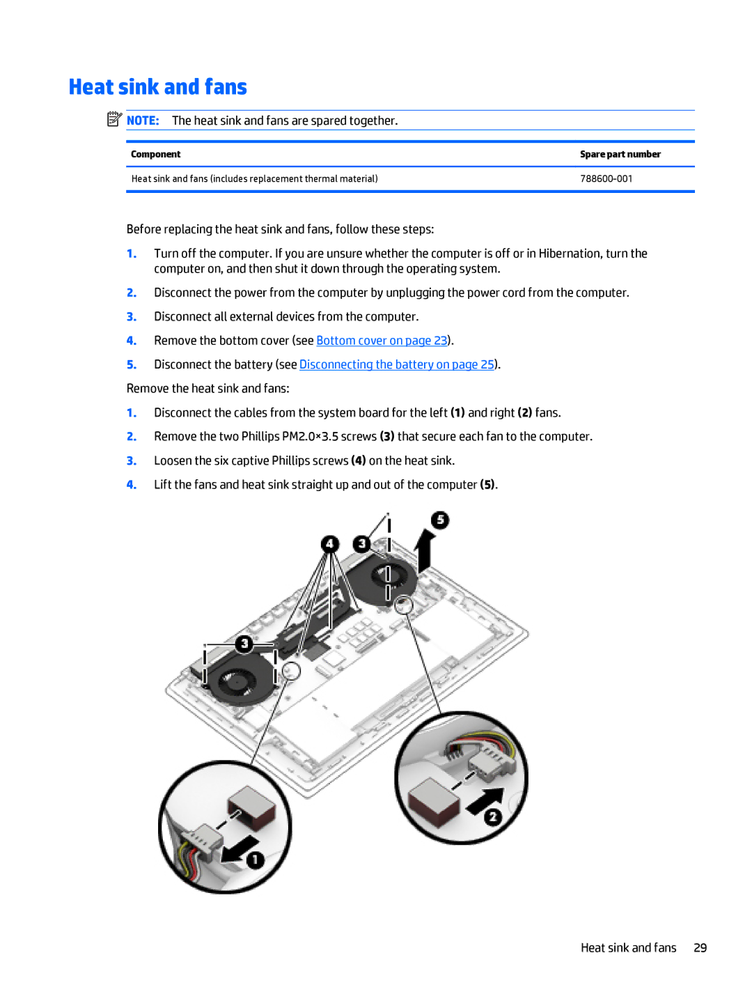 HP OMEN - 15t-5000 manual Heat sink and fans 