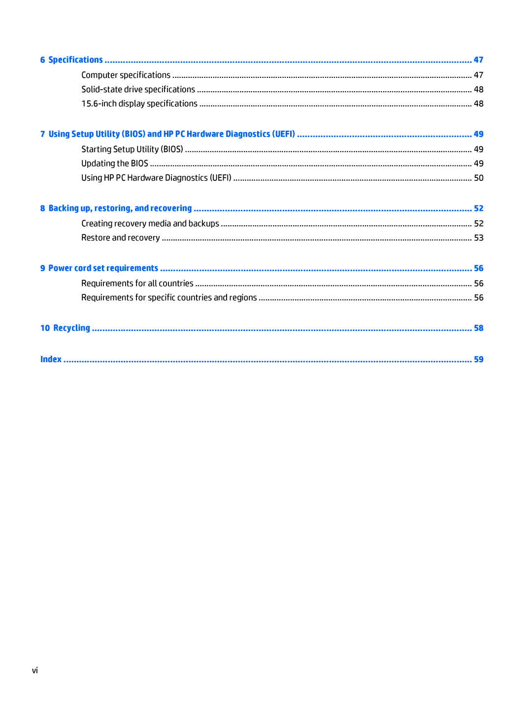 HP OMEN - 15t-5000 manual Specifications 