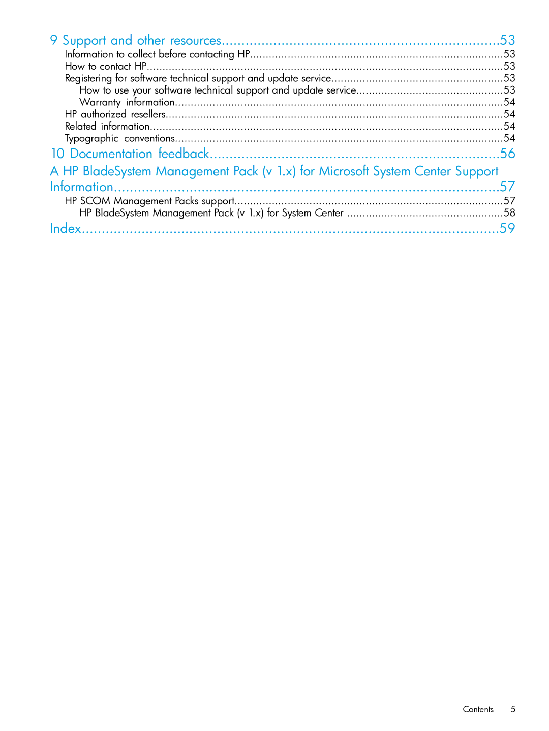 HP OneView for Microsoft System Center manual Support and other resources, Documentation feedback, Information, Index 