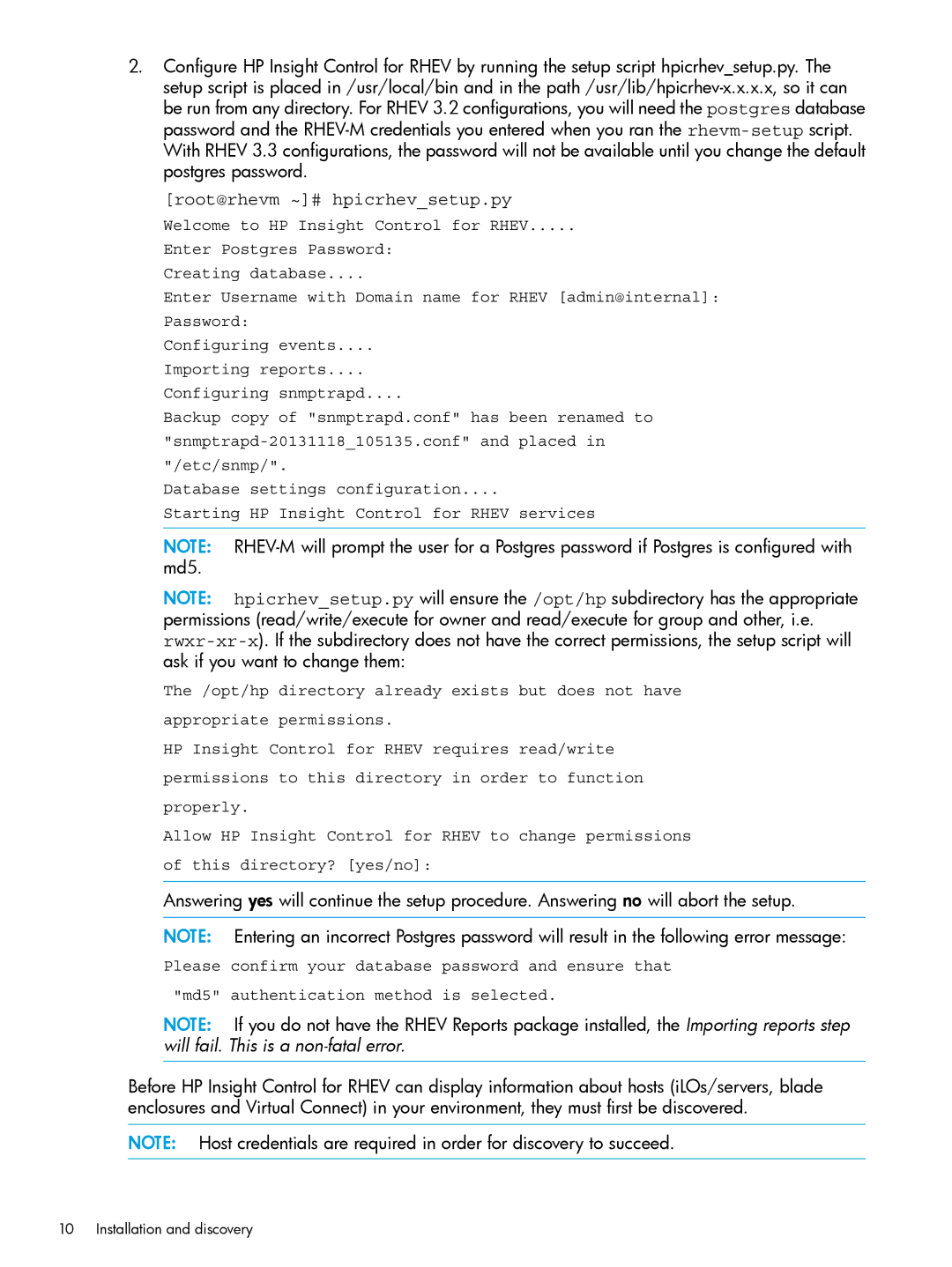 HP OneView for Red Hat Enterprise Virtualization manual Root@rhevm ~# hpicrhevsetup.py 