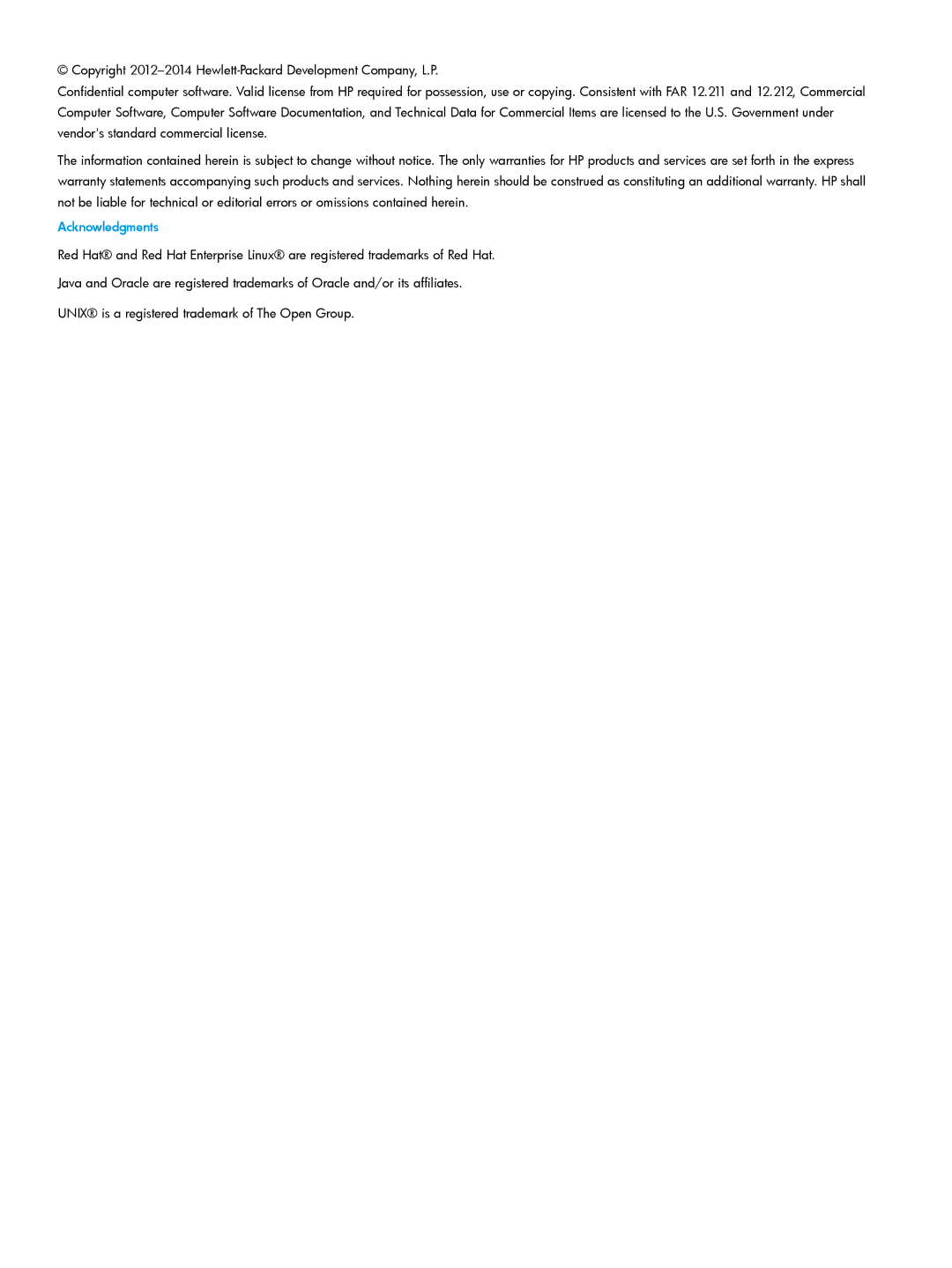 HP OneView for Red Hat Enterprise Virtualization manual Acknowledgments 