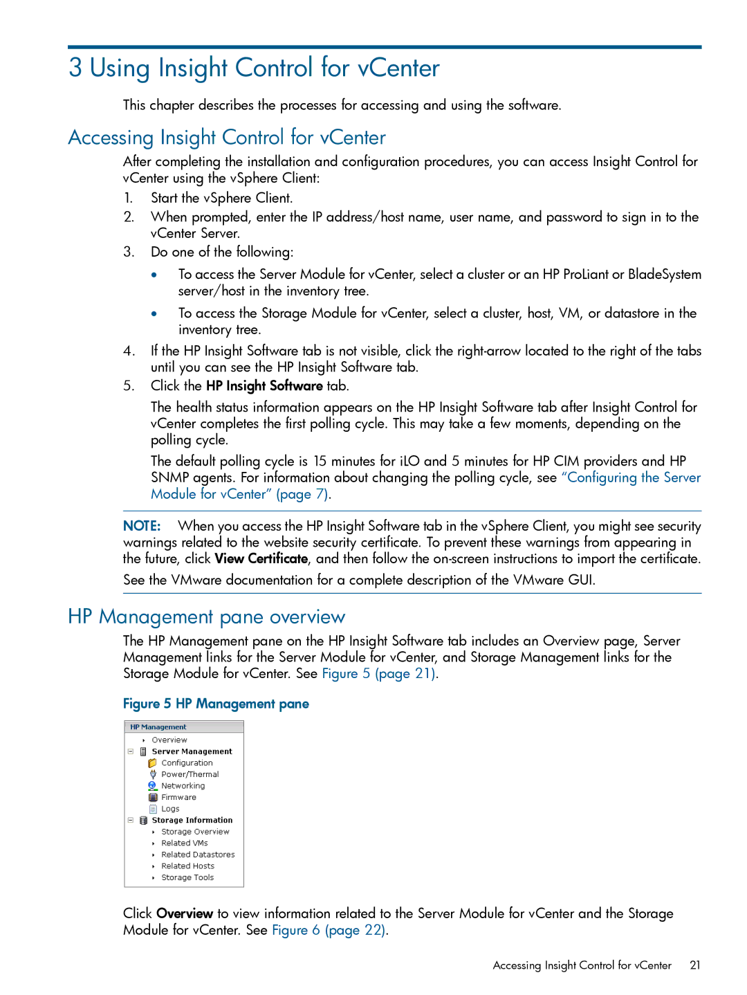 HP OneView for VMware vCenter/Operations Manager/Log Insight manual Using Insight Control for vCenter 