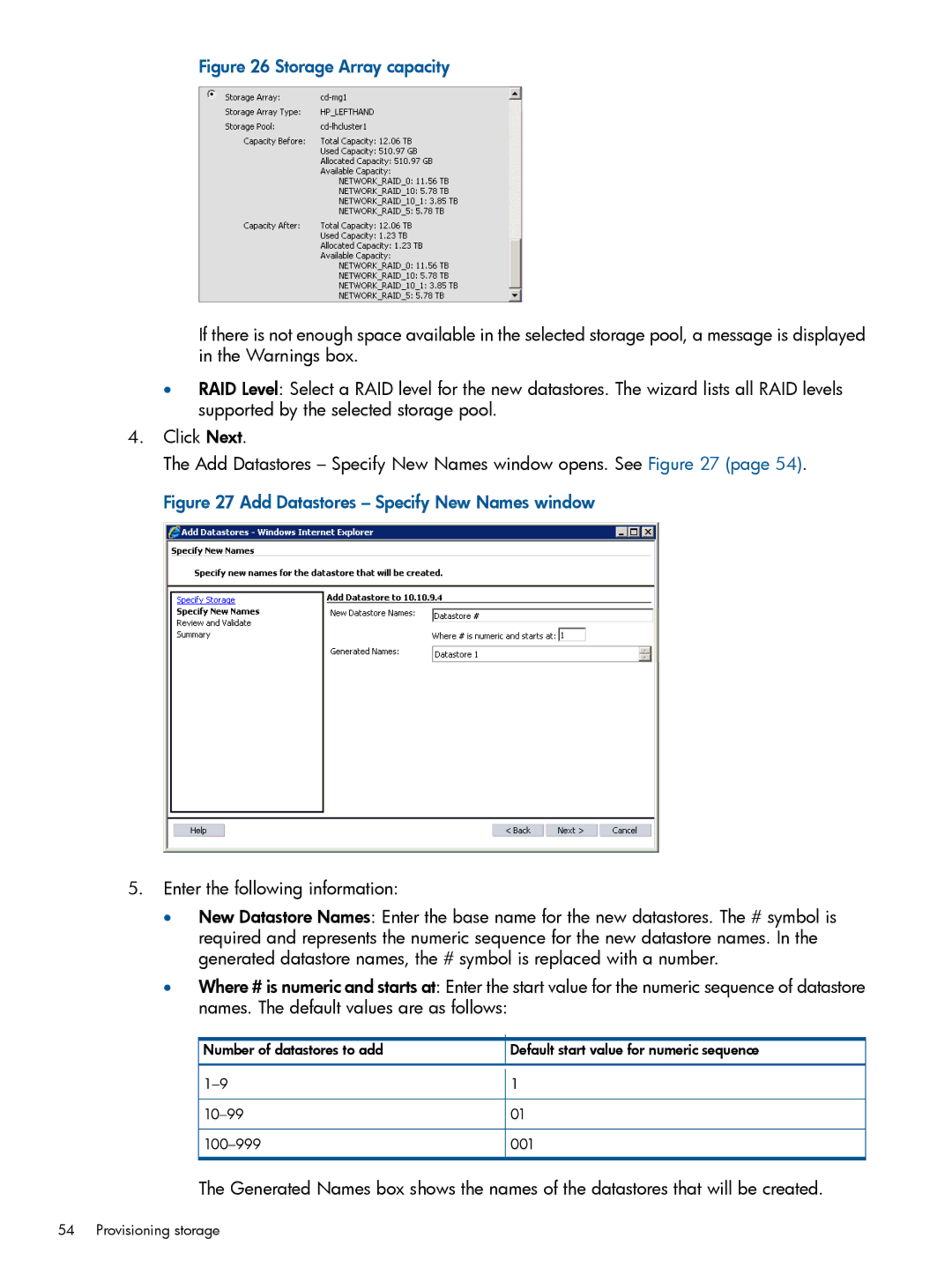 HP OneView for VMware vCenter/Operations Manager/Log Insight manual Storage Array capacity 