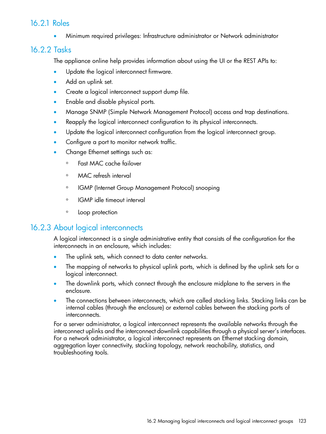 HP OneView manual About logical interconnects 