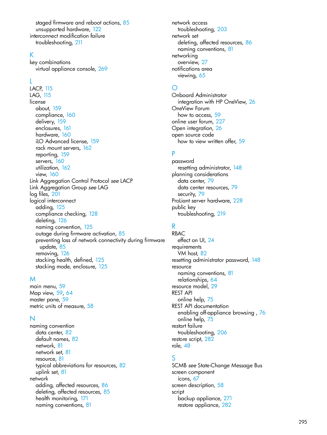 HP OneView manual Scmb see State-Change Message Bus, 295 