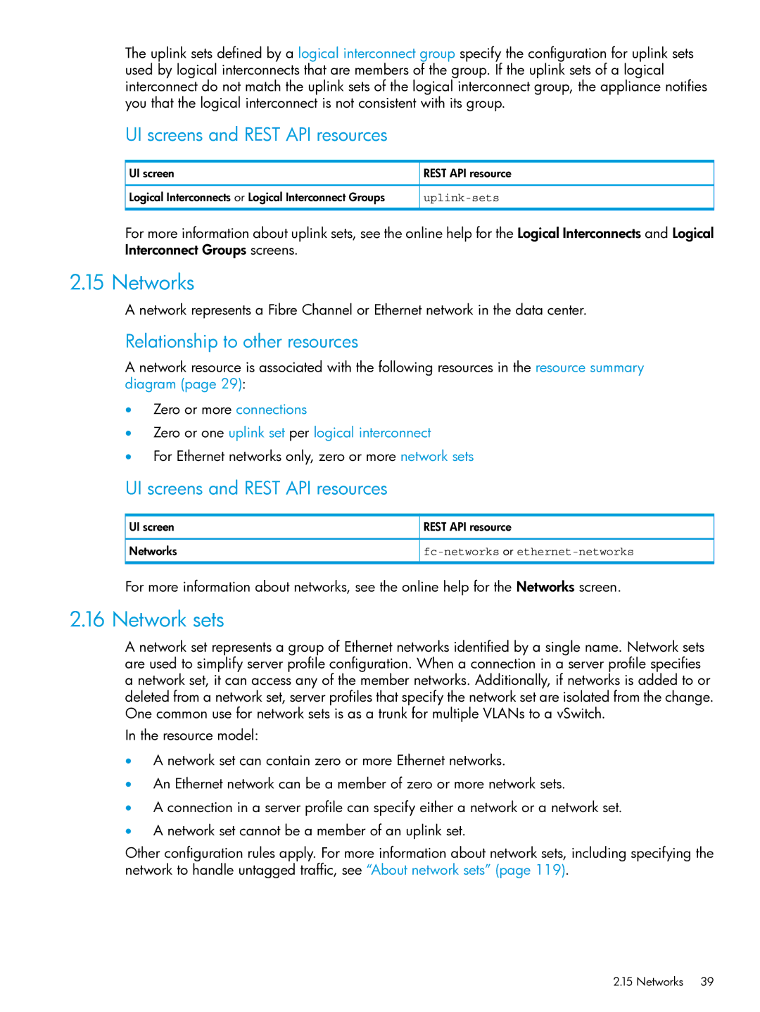 HP OneView manual Networks, Network sets, Zero or one uplink set per logical interconnect, Uplink-sets 