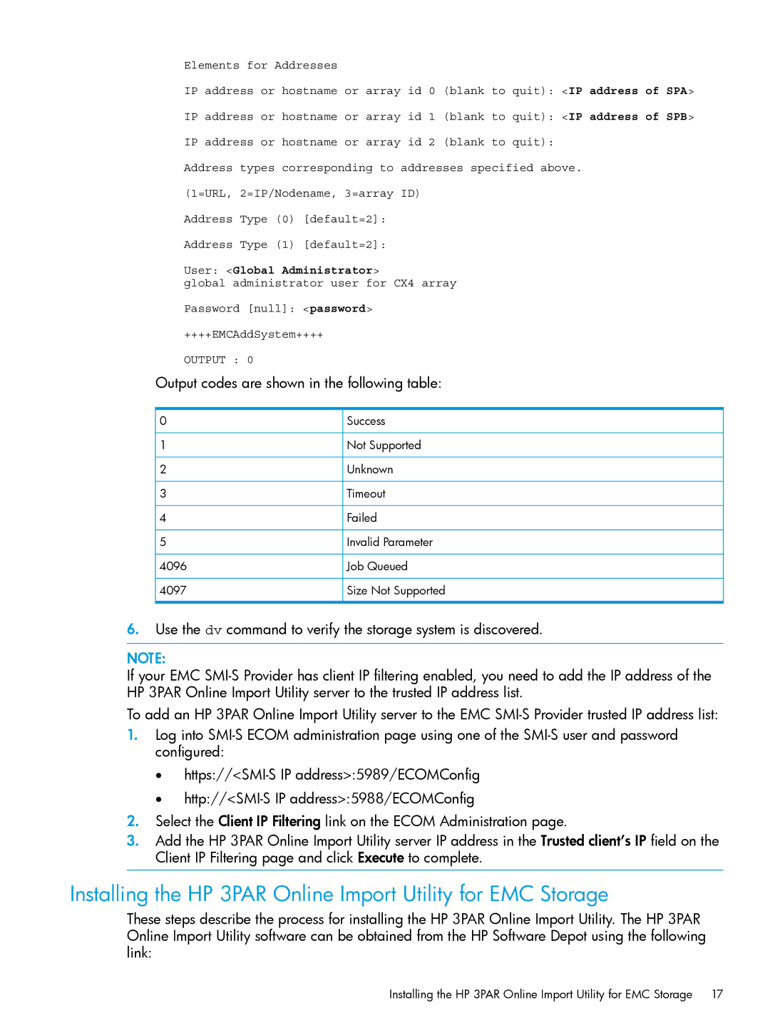 HP Online Import Software manual Installing the HP 3PAR Online Import Utility for EMC Storage 