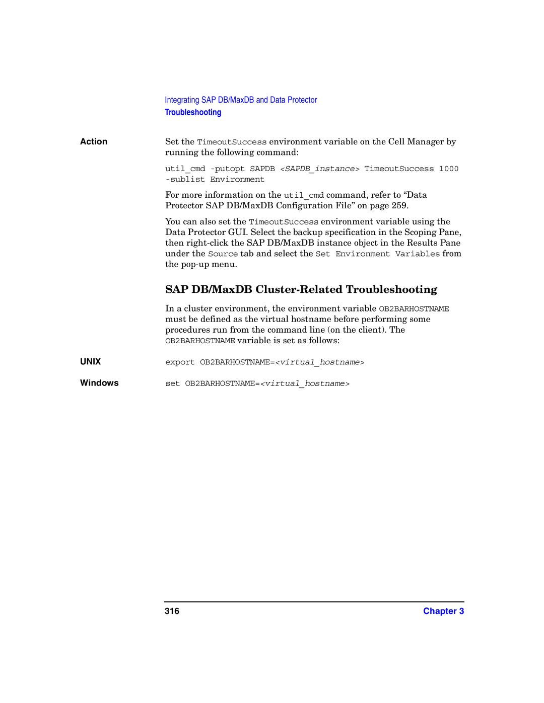 HP OpenView Storage B6960-96008 manual SAP DB/MaxDB Cluster-Related Troubleshooting, 316 