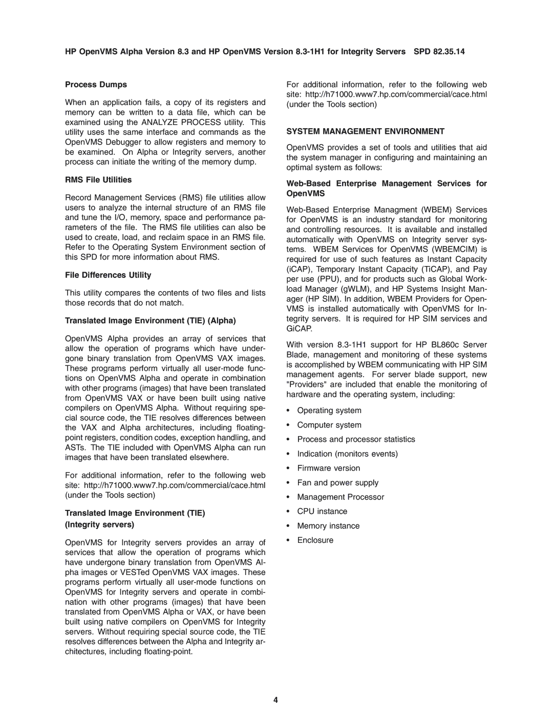 HP OpenVMS 8.3-1H1 manual System Management Environment 