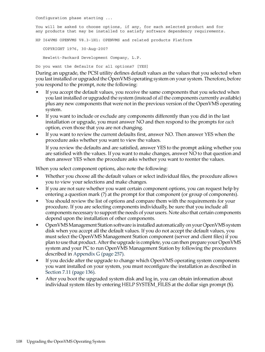 HP OpenVMS 8.x manual Upgrading the OpenVMS Operating System 