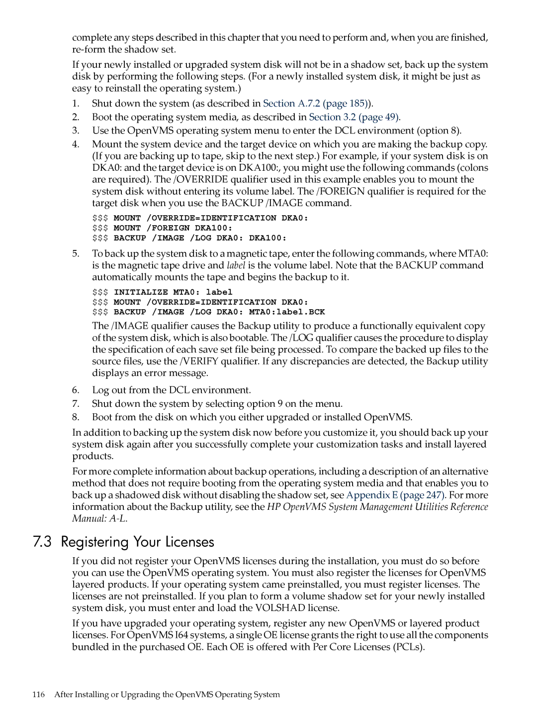 HP OpenVMS 8.x manual Registering Your Licenses 