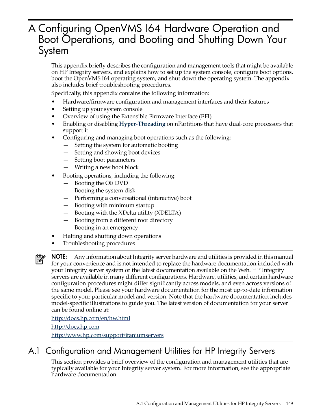 HP OpenVMS 8.x manual Http//docs.hp.com 