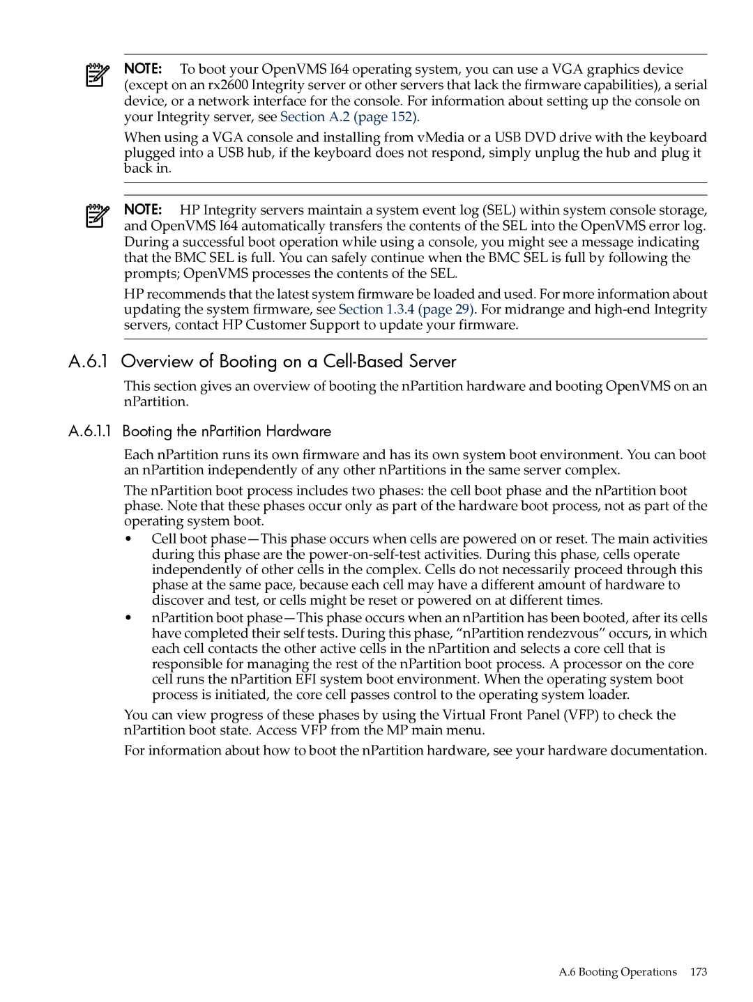 HP OpenVMS 8.x manual Overview of Booting on a Cell-Based Server, Booting the nPartition Hardware 