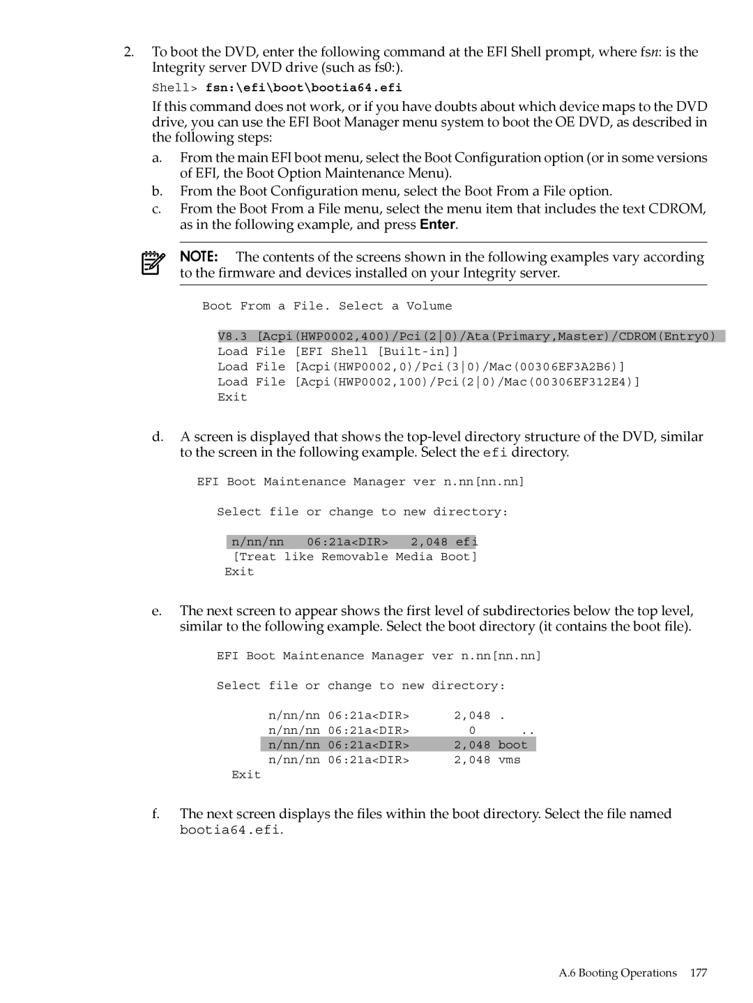 HP OpenVMS 8.x manual Boot 