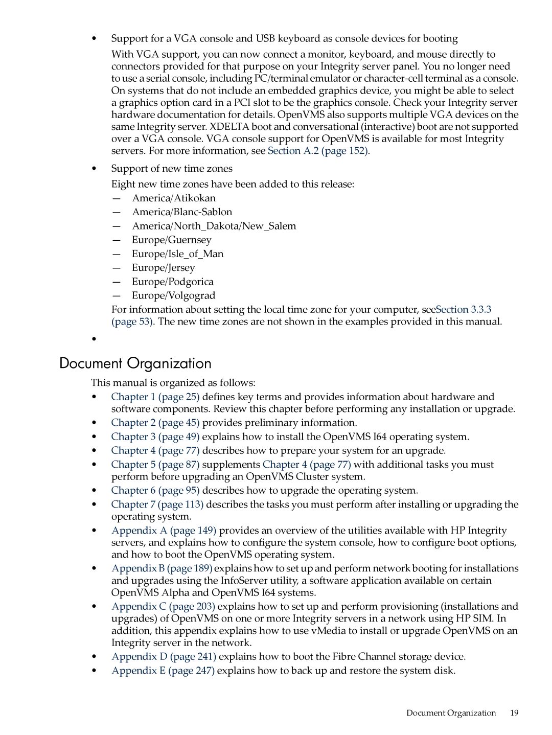 HP OpenVMS 8.x Document Organization, This manual is organized as follows 