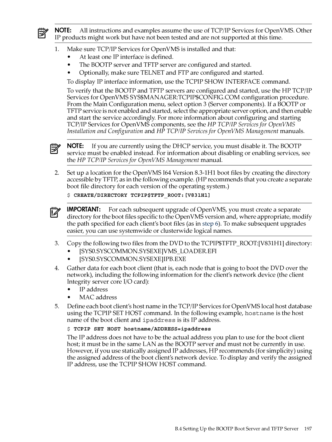 HP OpenVMS 8.x manual $ CREATE/DIRECTORY TCPIP$TFTPROOTV831H1 