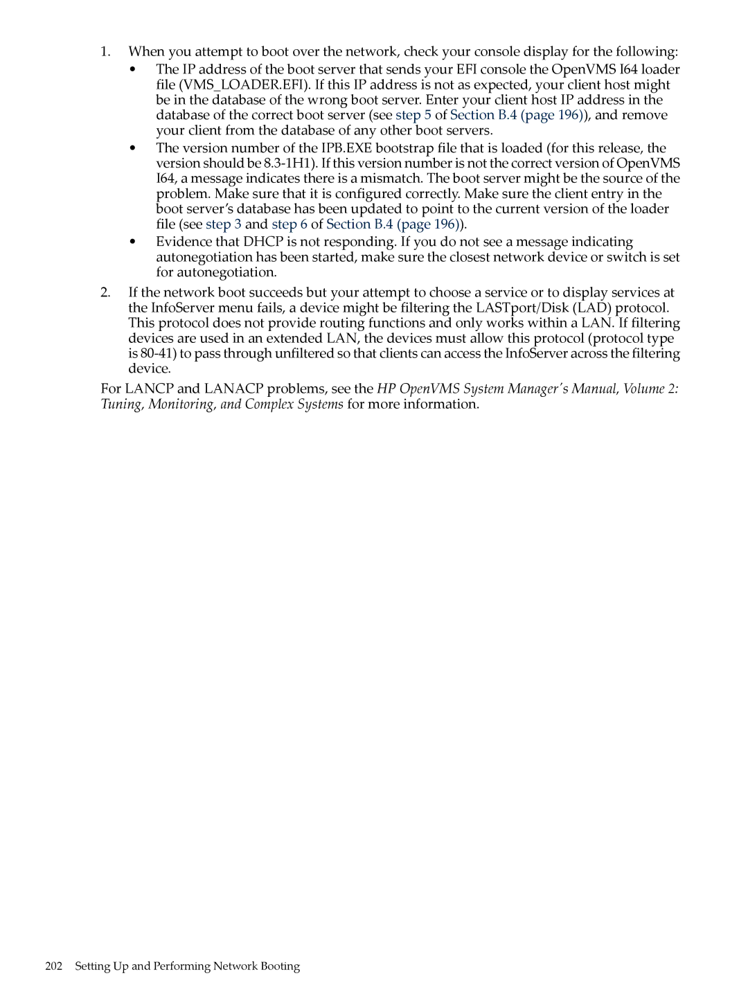 HP OpenVMS 8.x manual Setting Up and Performing Network Booting 