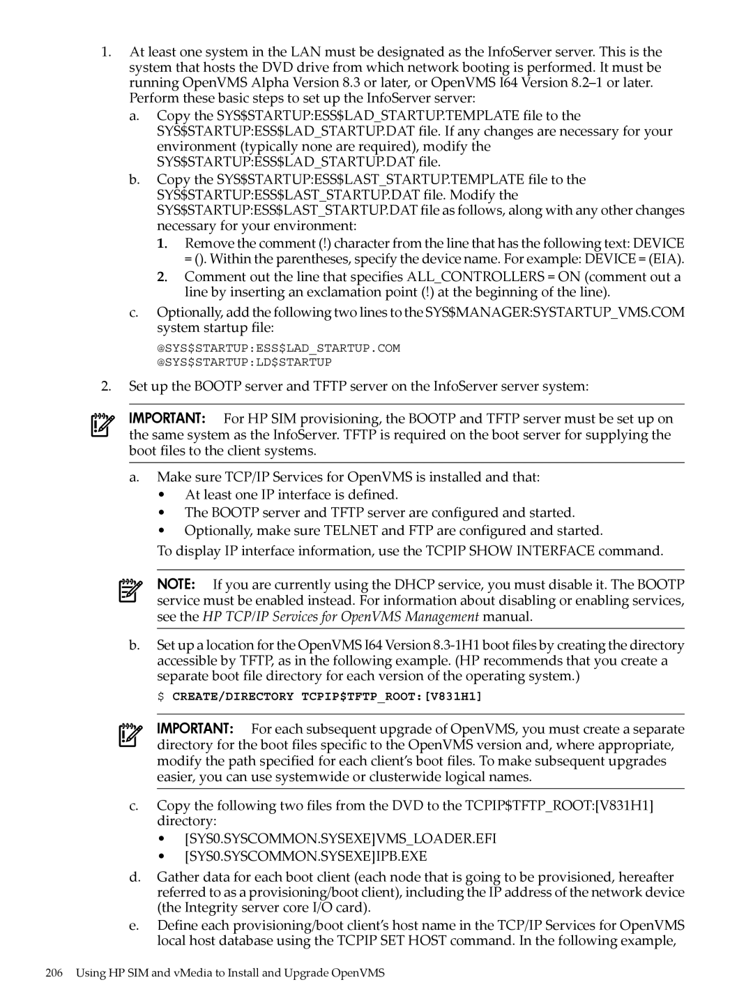 HP OpenVMS 8.x manual $ CREATE/DIRECTORY TCPIP$TFTPROOTV831H1 