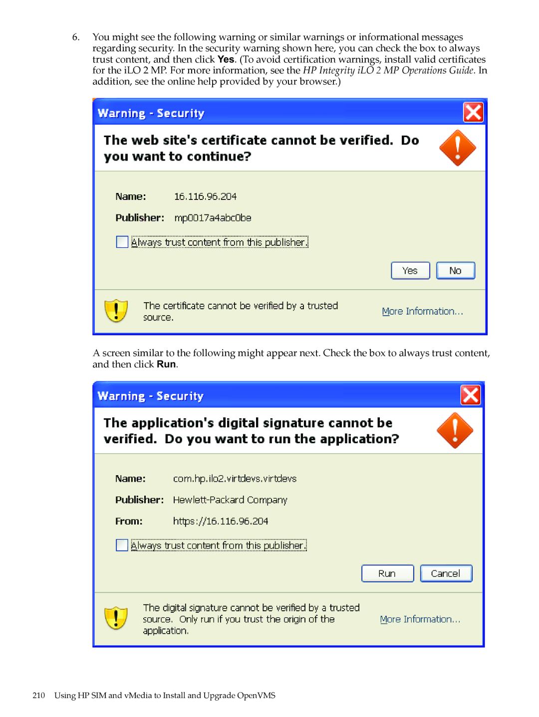 HP OpenVMS 8.x manual Using HP SIM and vMedia to Install and Upgrade OpenVMS 