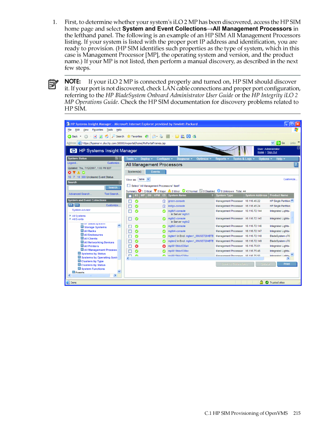 HP OpenVMS 8.x manual Hp Sim 