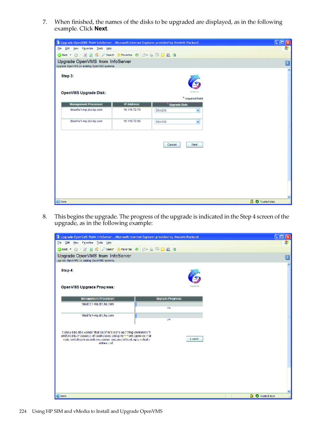 HP OpenVMS 8.x manual Using HP SIM and vMedia to Install and Upgrade OpenVMS 