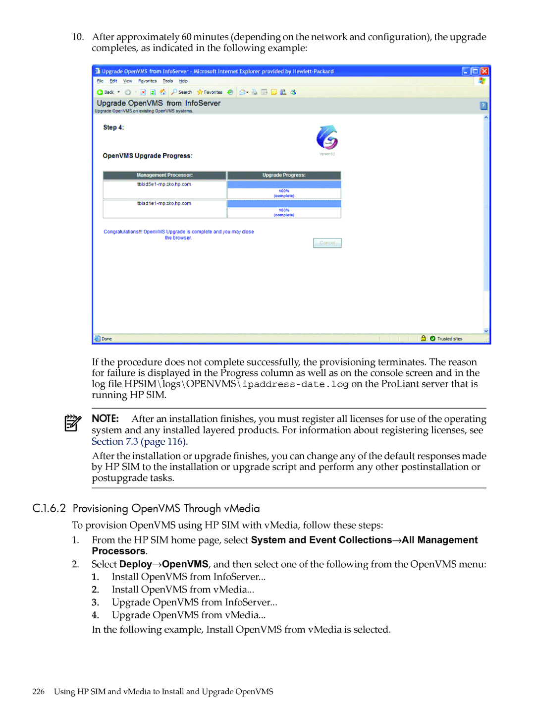 HP OpenVMS 8.x manual Provisioning OpenVMS Through vMedia 