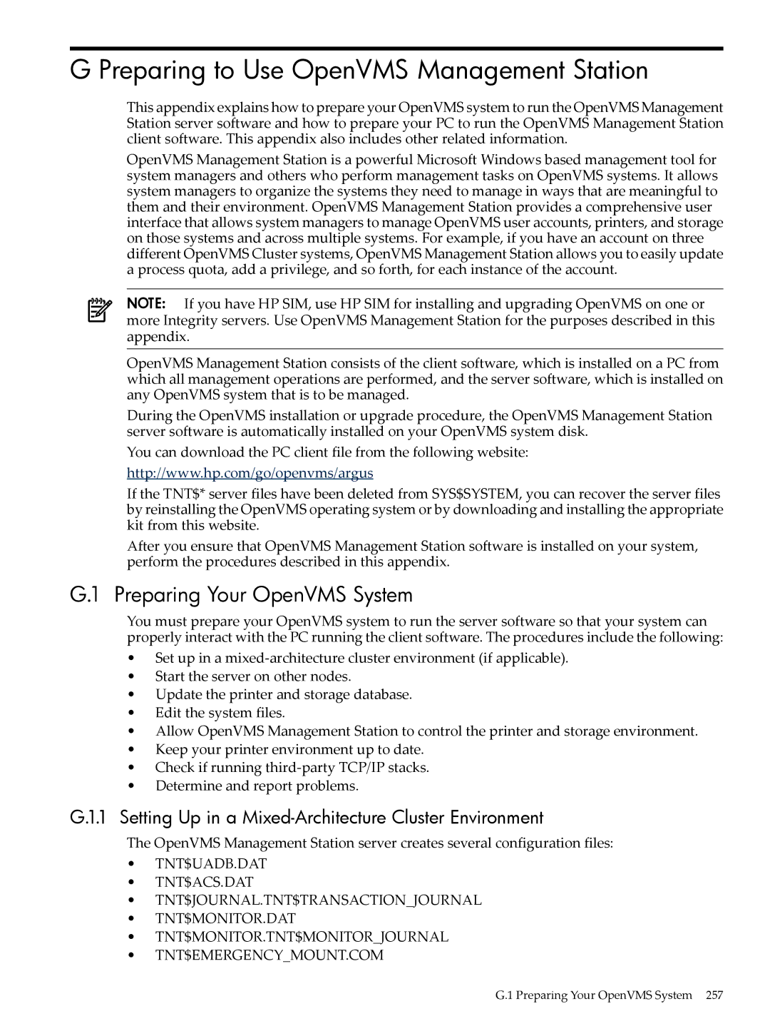 HP OpenVMS 8.x manual Preparing to Use OpenVMS Management Station, Preparing Your OpenVMS System 