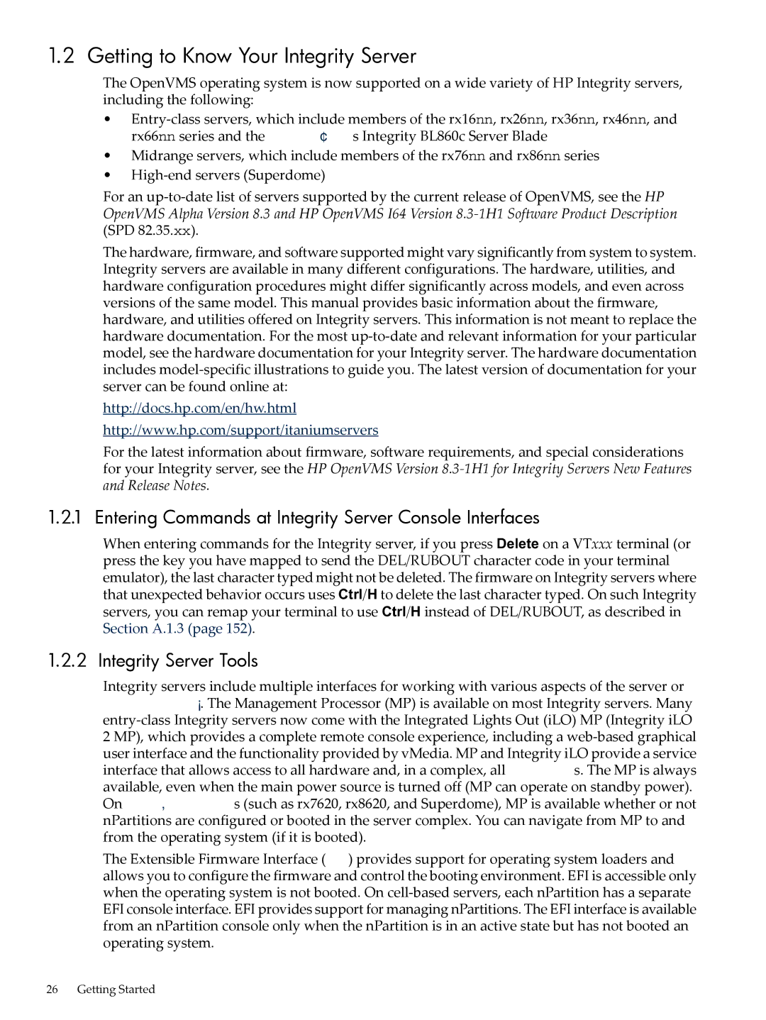 HP OpenVMS 8.x manual Getting to Know Your Integrity Server, Entering Commands at Integrity Server Console Interfaces 