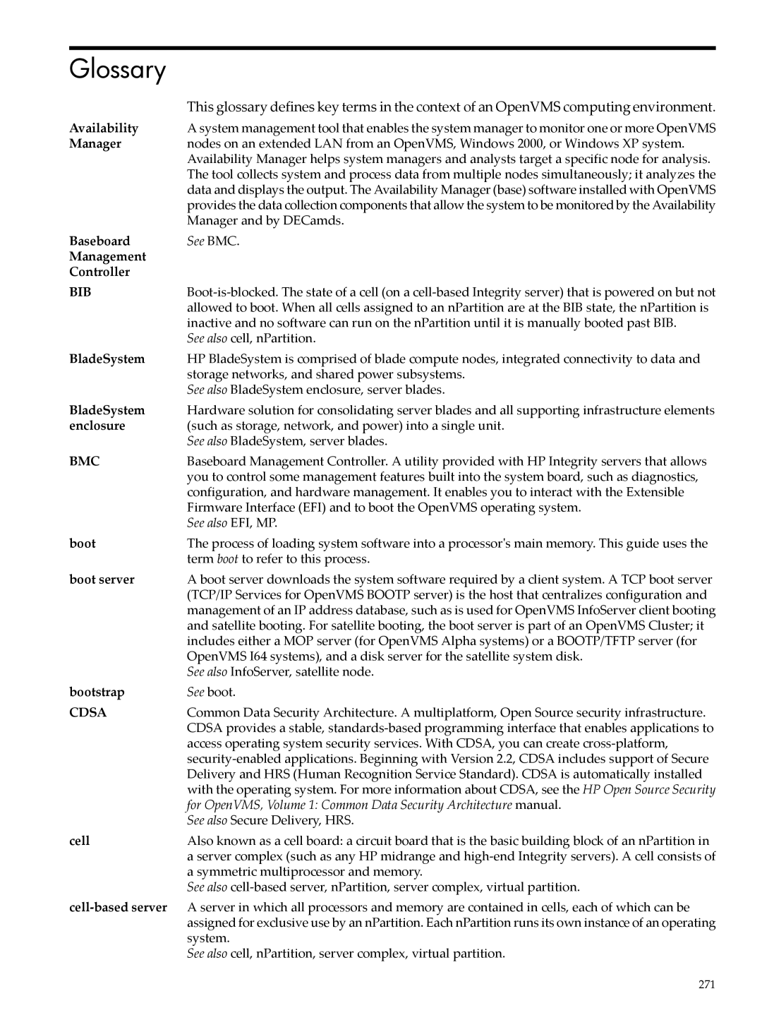 HP OpenVMS 8.x manual Glossary, Manager 