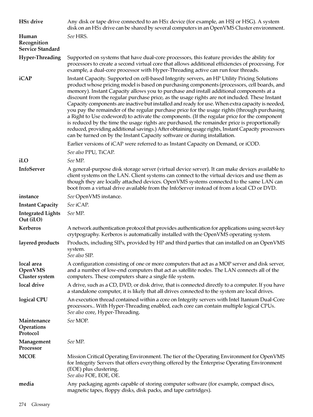 HP OpenVMS 8.x manual Mcoe 