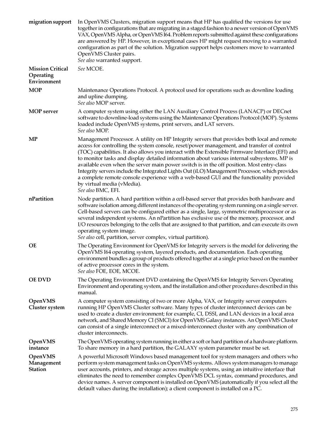 HP OpenVMS 8.x manual Mop 