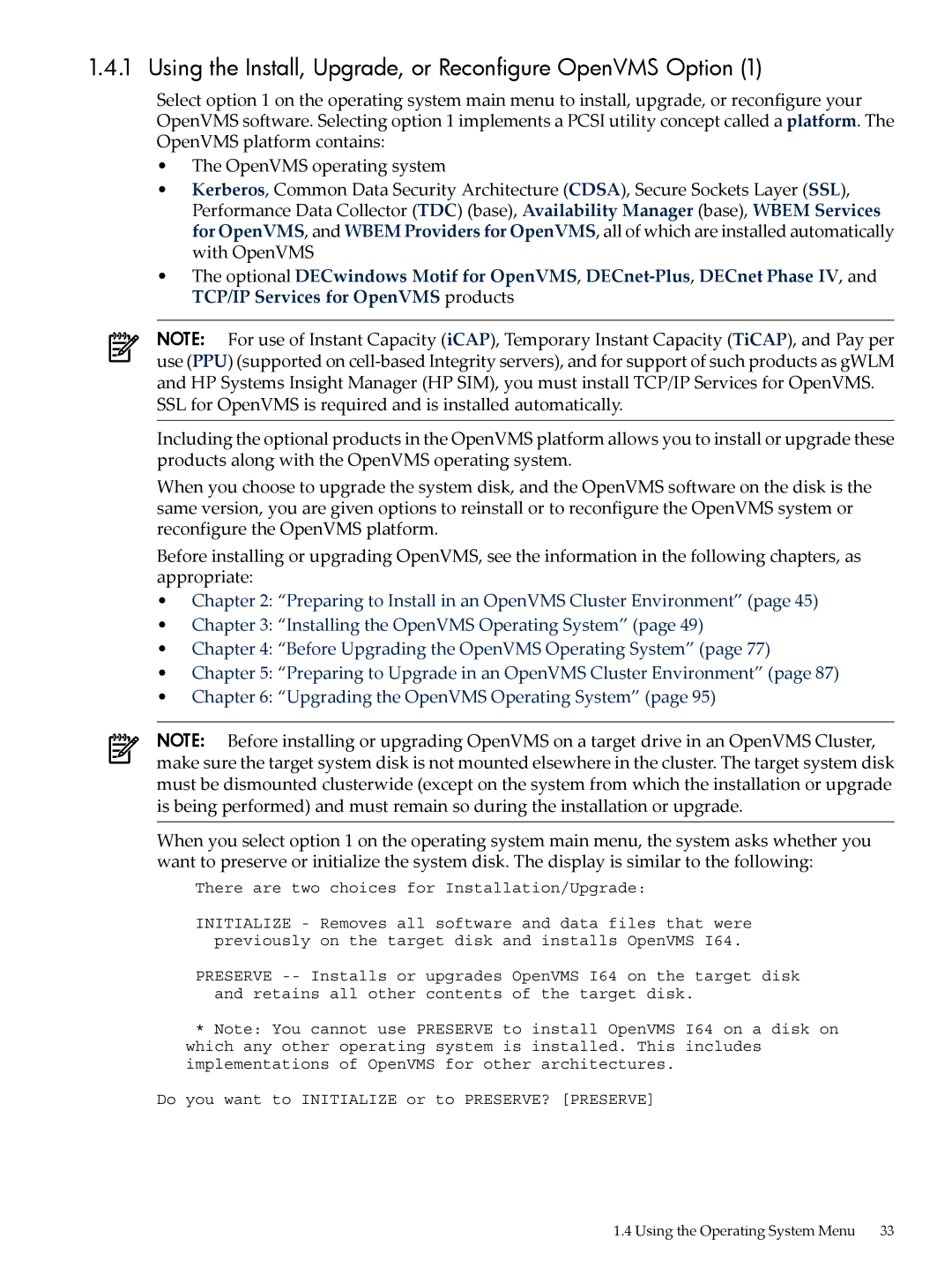 HP OpenVMS 8.x manual Using the Install, Upgrade, or Reconfigure OpenVMS Option 