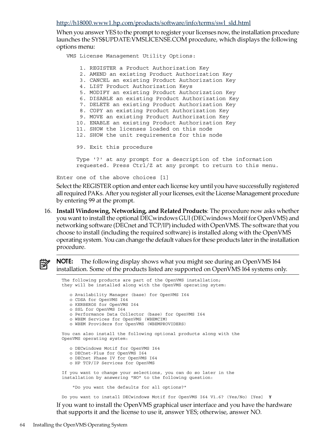 HP OpenVMS 8.x manual Availability Manager base for OpenVMS I64 o Cdsa for OpenVMS 