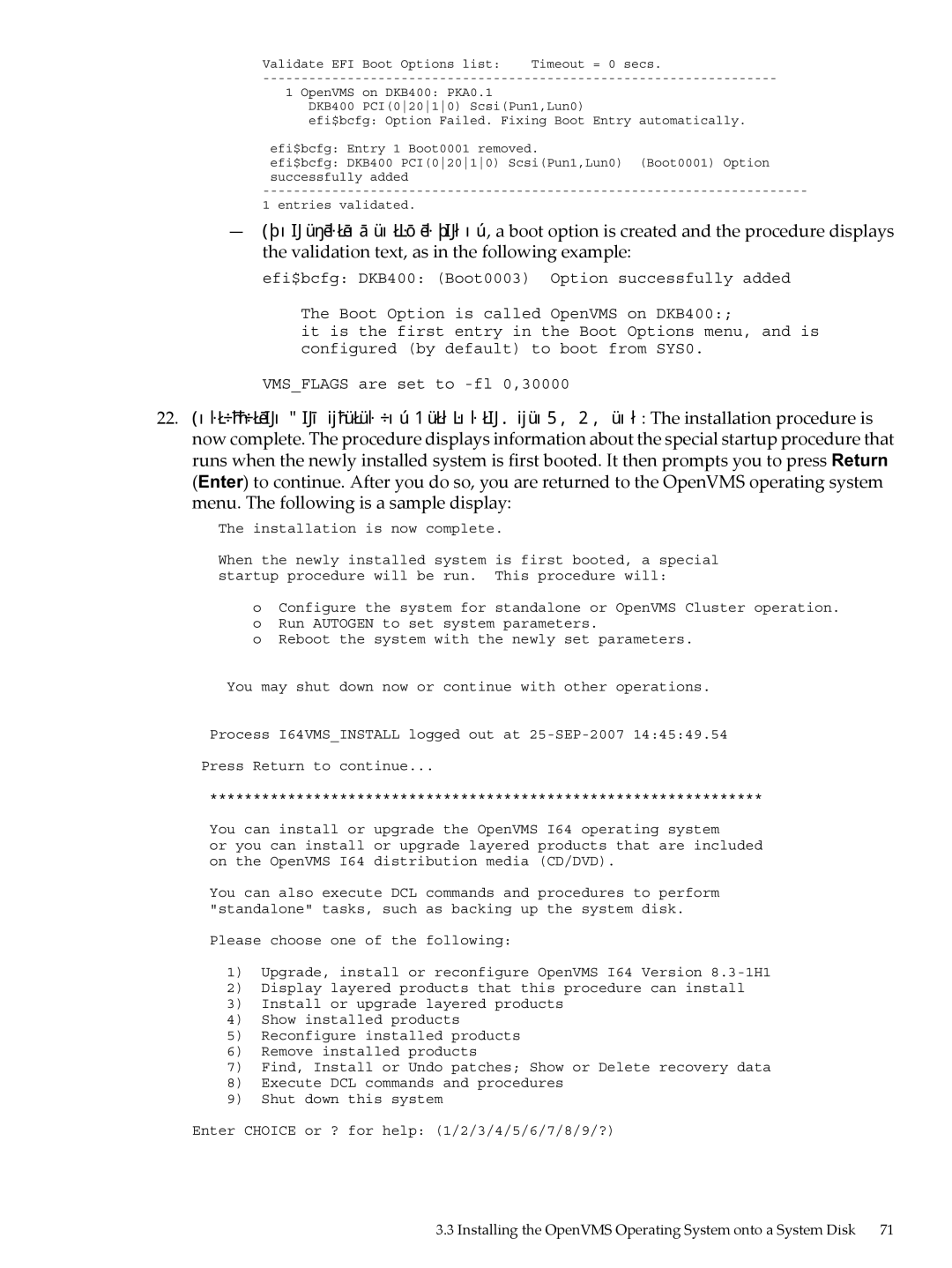 HP OpenVMS 8.x manual Installing the OpenVMS Operating System onto a System Disk 