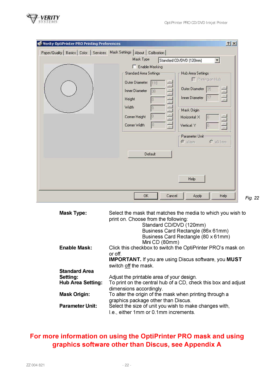 HP Opti PRO Opti PRO CD/DVD manual Standard Area 