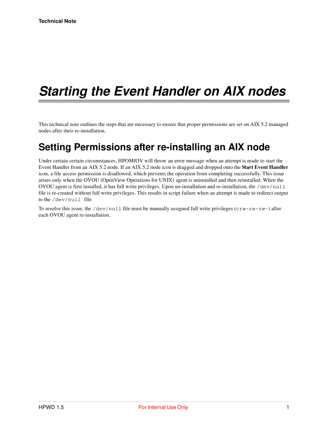 HP Output Management Services Software manual Starting the Event Handler on AIX nodes 