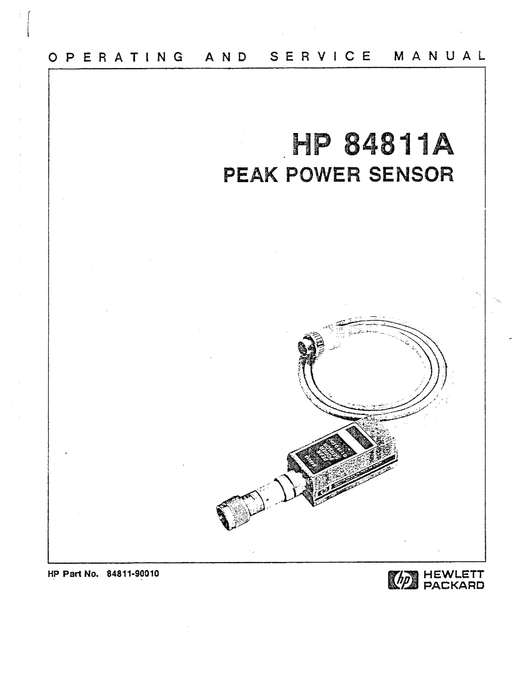 HP Oxygen Equipment 84811A manual 