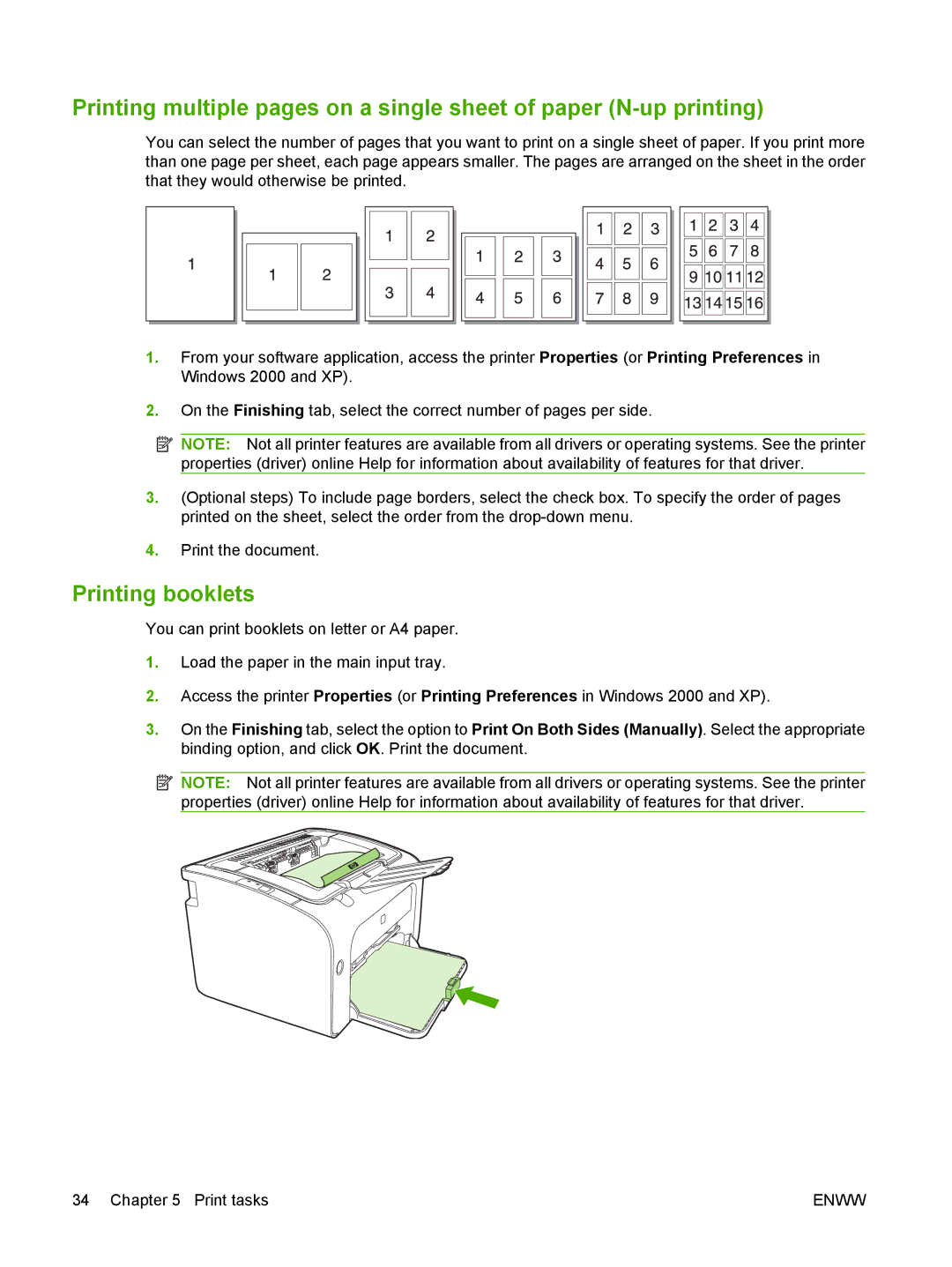 HP P1000 manual Printing booklets 