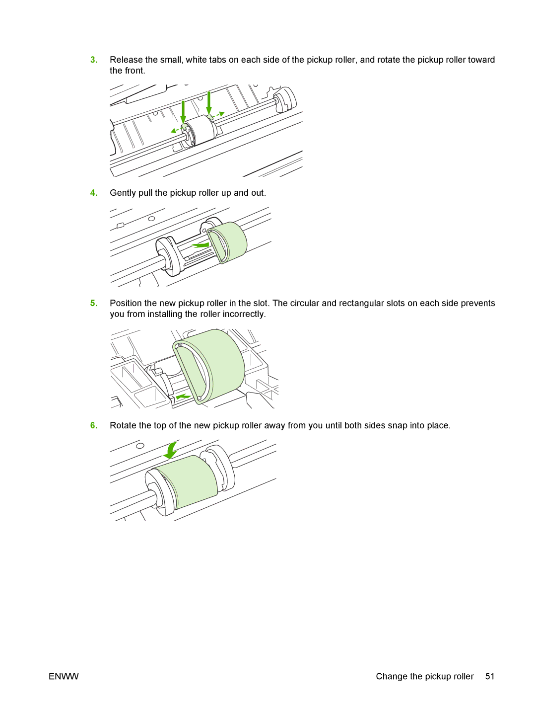 HP P1000 manual Change the pickup roller 