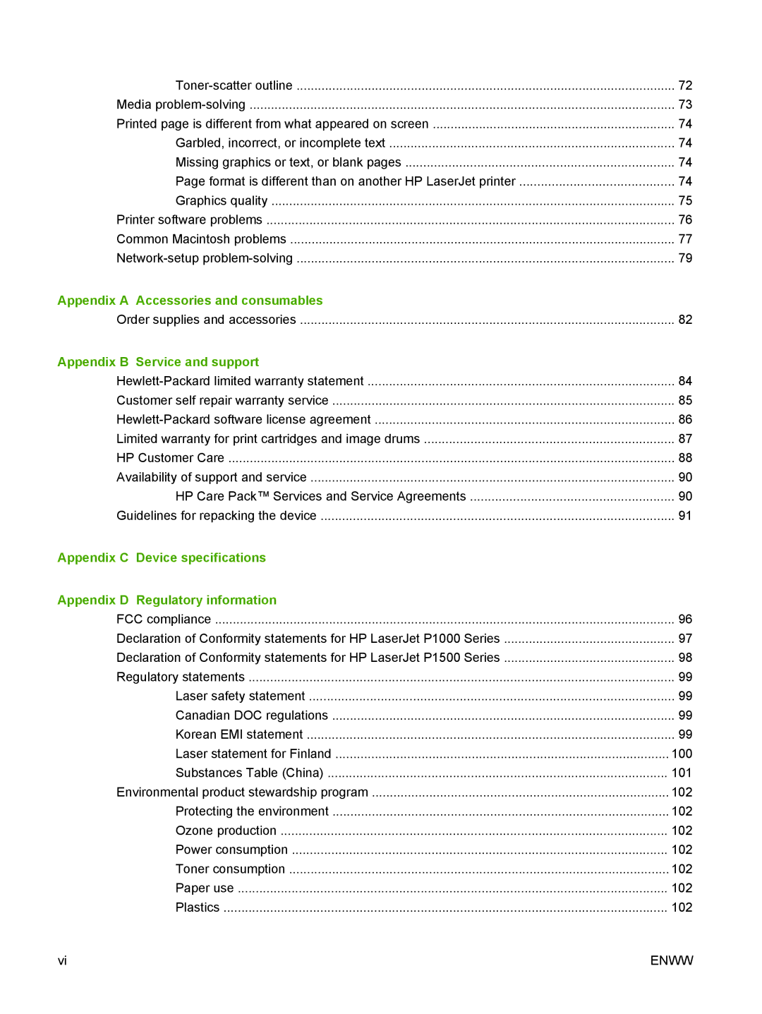 HP P1000 manual Appendix a Accessories and consumables, Appendix B Service and support 