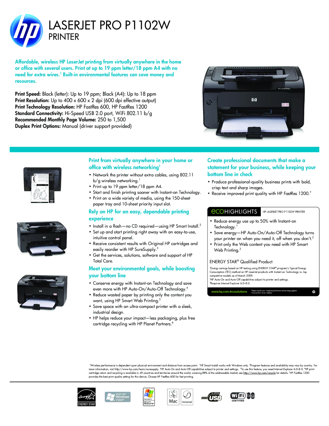 HP manual Laserjet PRO P1102W 