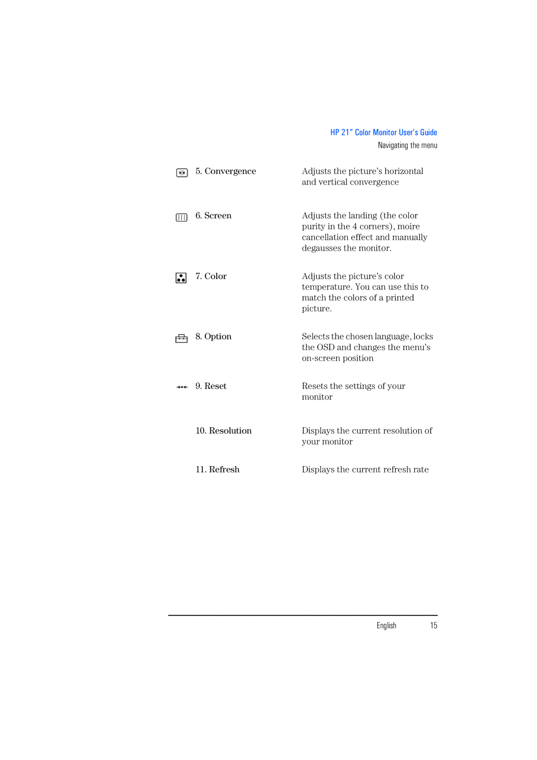 HP P1130 P4819A manual OSD and changes the menu’s 